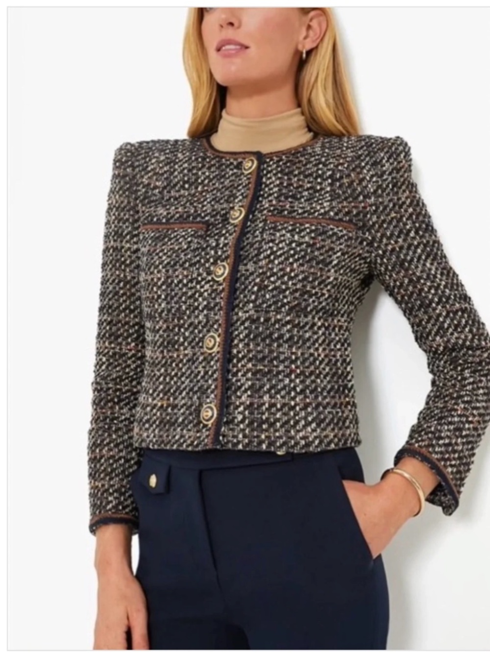 Veronica Beard Navy Multi Lars Jacket